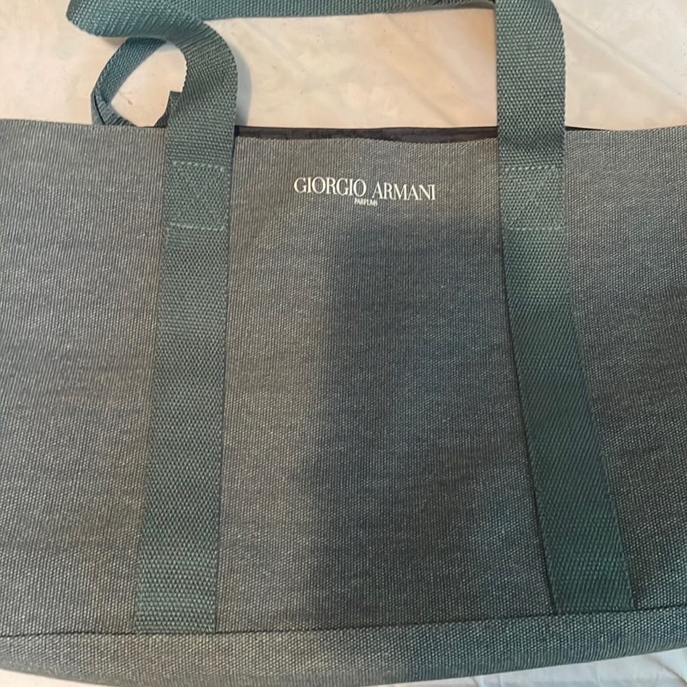 Giorgio Armani Parfums Blue Canvas Tote Bag